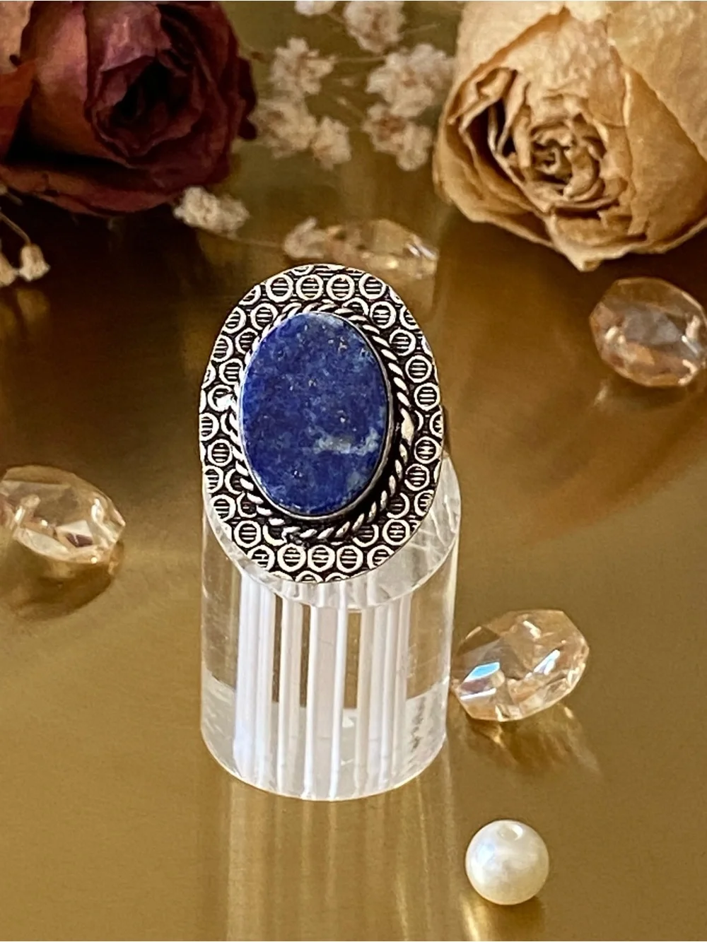 Lapis Lazuli Hand Crafted Ring Size 8.5